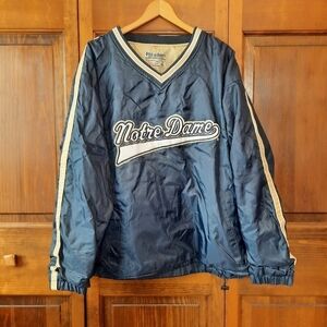 Vintage Steve & Barry's Notre Dame embroidered insulated nylon v-neck pullover